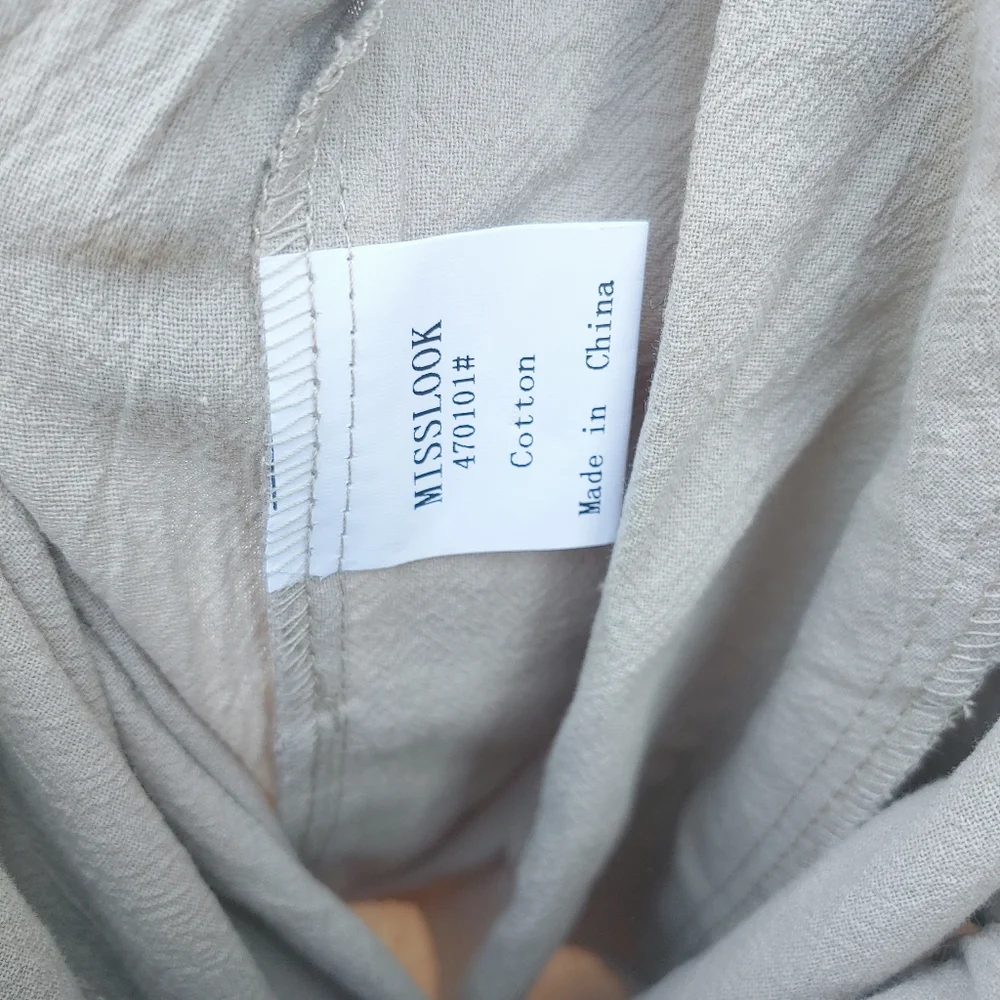 Misslook Beige Wide Leg Layered High Waist Pull On Stretch Lounge Pants Sz L - Picture 6 of 6